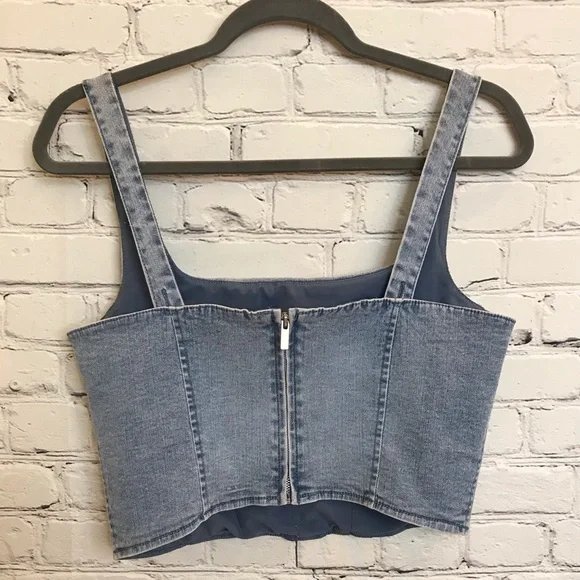 Belle Vere Crop Denim Bustier size Small - Picture 3 of 6